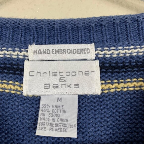 Christopher & Banks Hand Embroidered Scottie Dog Knit Sweater - Size Medium - Picture 5 of 6